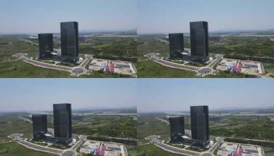 湖北襄阳新区城市建设航拍高清在线视频素材下载