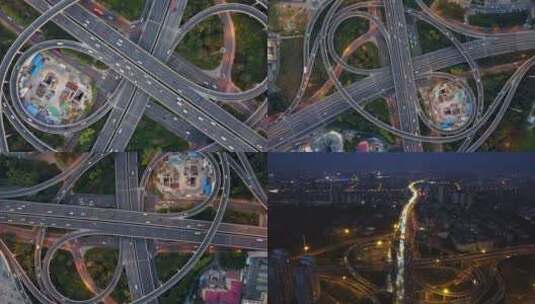 天津中石油桥立交桥车流航拍高清在线视频素材下载