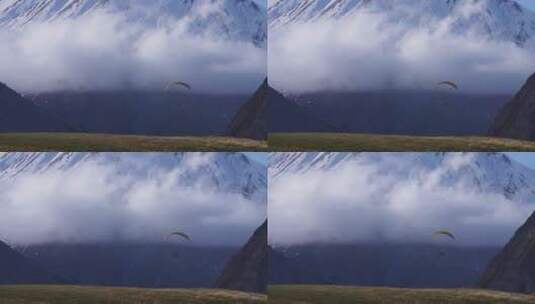 翱翔的滑翔伞高清在线视频素材下载