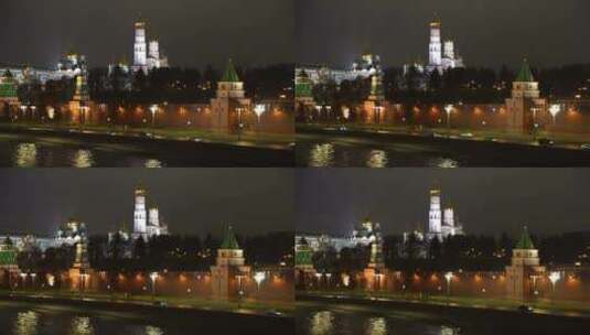 莫斯科克里姆林宫之夜高清在线视频素材下载