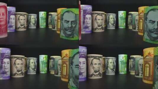 主流货币展示动画高清在线视频素材下载