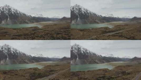然乌湖雪山航拍西藏八宿丙察察川藏线高清在线视频素材下载