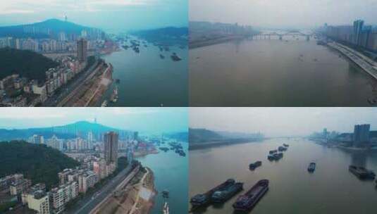 视频合集多镜头航拍梧州城市风光高清在线视频素材下载