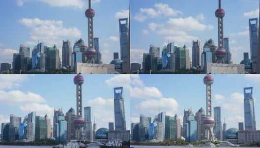 上海外滩东方明珠大厦高楼云朵彩云延时高清在线视频素材下载