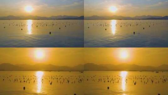 杭州西湖晚霞唯美空镜头4K视频合集高清在线视频素材下载