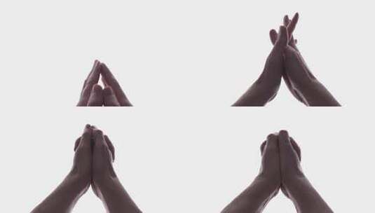 双手合十祈祷的特写镜头高清在线视频素材下载