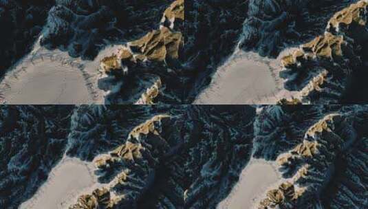 独山子大峡谷航拍高清在线视频素材下载