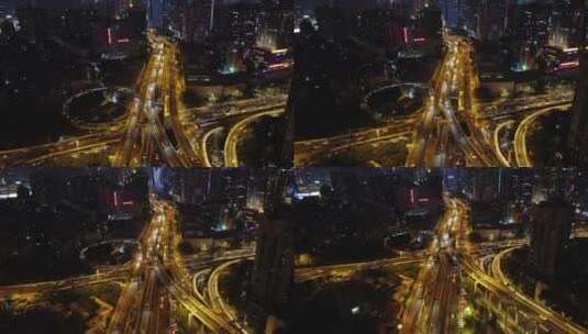 广州城市夜景立交桥高清在线视频素材下载