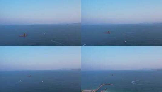 深圳大梅沙海洋小岛水上运动高清在线视频素材下载