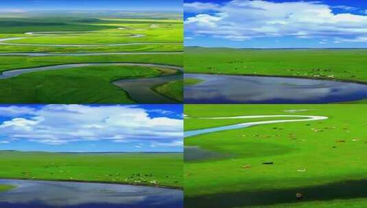 竖版-草原上自然水流高清在线视频素材下载