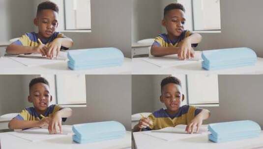 非裔男孩在学习高清在线视频素材下载