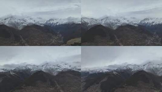 四姑娘山雪景航拍高清在线视频素材下载