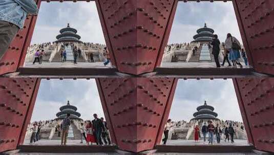 4K超清北京天坛祈祈年殿延时人流古建筑高清在线视频素材下载