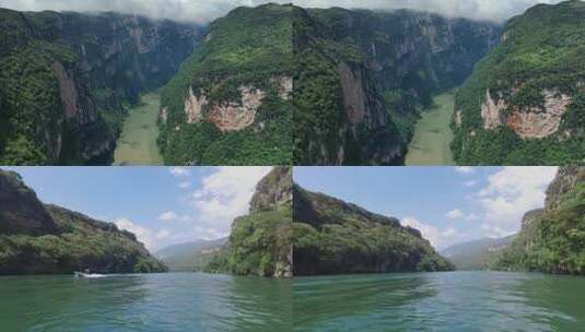 重庆三峡瞿塘峡夔门、巫峡航拍高清在线视频素材下载