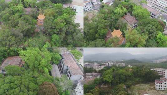 台山百年桥校-广海书院航拍高清在线视频素材下载