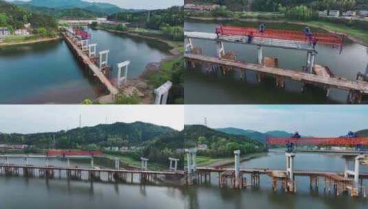 大山修路架桥施工高清在线视频素材下载