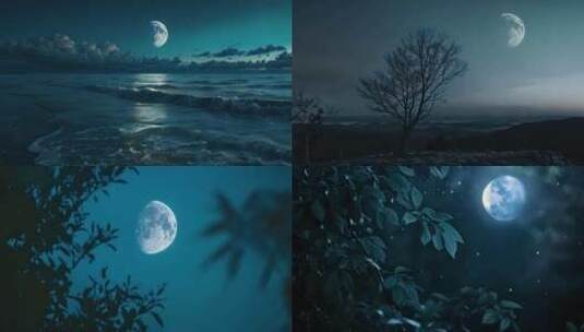 月亮空镜 中秋明月 月亮写意视频素材高清在线视频素材下载