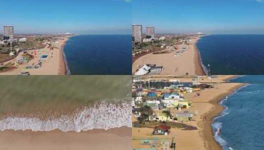 辽宁葫芦岛宣传片大海海岸线沙滩高清在线视频素材下载