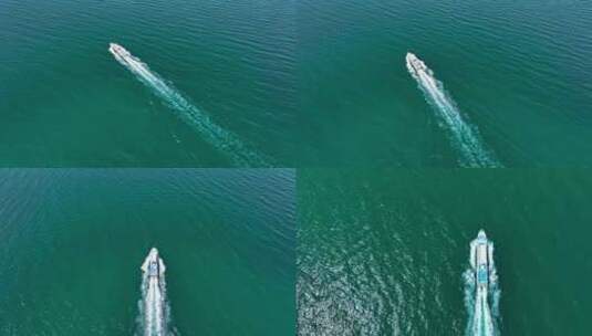 游艇在青海湖上飞驰高清在线视频素材下载
