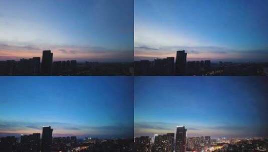 城市夜幕降临日转夜风景延时摄影视频素材高清在线视频素材下载
