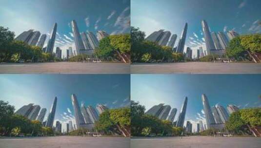 【视频】广州 珠江新城 双子塔延时高清在线视频素材下载