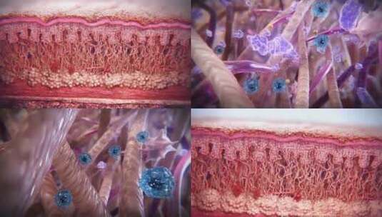 皮肤衰老氧化细菌皮肤活力恢复高清在线视频素材下载