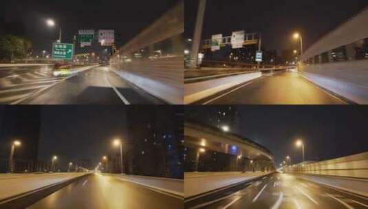 夜晚城市开车下班回家（超长线路）高清在线视频素材下载