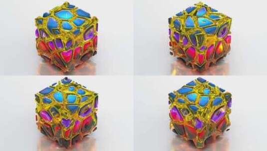 彩色抽象3D立方体324K高清在线视频素材下载