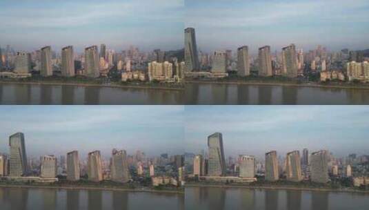 航拍广东珠海仁恒滨海中心高清在线视频素材下载