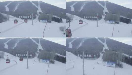 航拍黑龙江亚布力滑雪场冬季风光高清在线视频素材下载