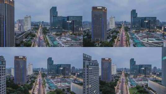 2024杭州上城区庆春广场夜景延时高清在线视频素材下载
