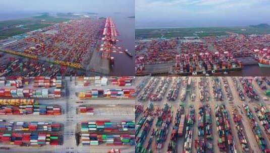 上海洋山港码头高清在线视频素材下载