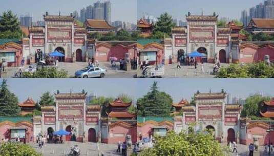 长沙开福区开福寺航拍高清在线视频素材下载