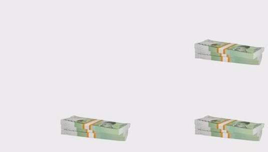 许多钱落在桌子上。10000韩元纸币。高清在线视频素材下载