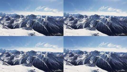 新疆天山山脉雪山山峰山脉航拍风景高清在线视频素材下载