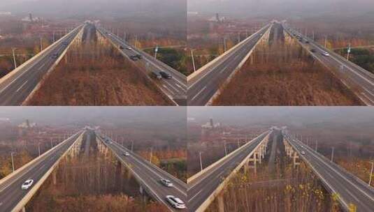 河北 石家庄 井陉县 道路 交通 秋天高清在线视频素材下载