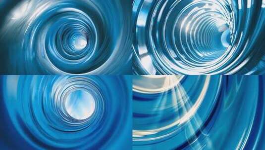 合集 蓝色透亮隧道片头背景 光线玻璃海水高清在线视频素材下载