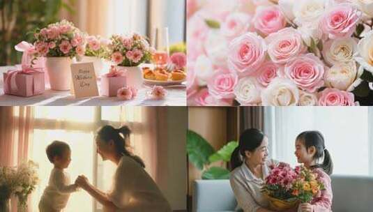 母亲节母亲陪伴孩子成长母亲节快乐妈妈辛苦高清在线视频素材下载
