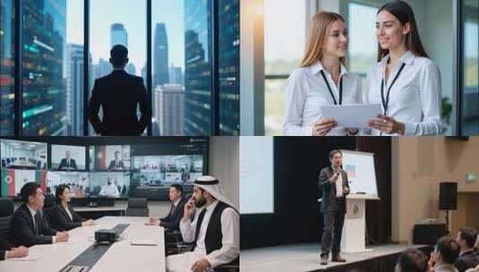 商务人士视频会议场景高清在线视频素材下载