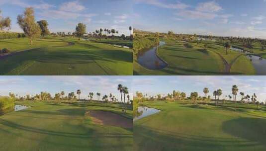 蓝天下的高尔夫球场高清在线视频素材下载
