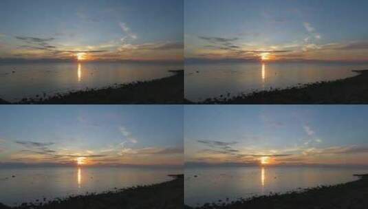 夕阳下的美丽海景高清在线视频素材下载