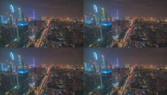 广州_珠江新城_城市车流夜景延时4K高清在线视频素材下载
