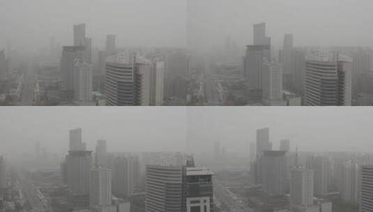 洛阳沙尘暴雾霾气候工业航拍污染天气高清在线视频素材下载