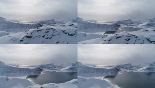 雪山湖泊航拍高清在线视频素材下载