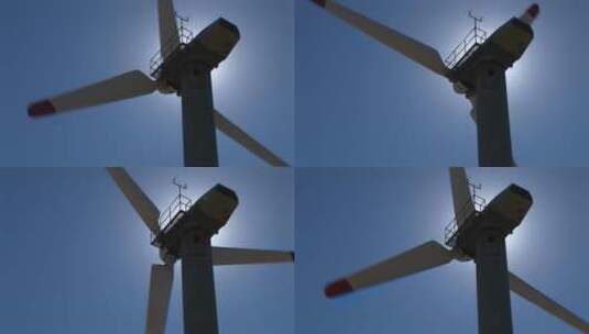 风力涡轮机的特写镜头高清在线视频素材下载
