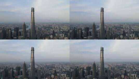 上海中心大厦航拍风光高清在线视频素材下载