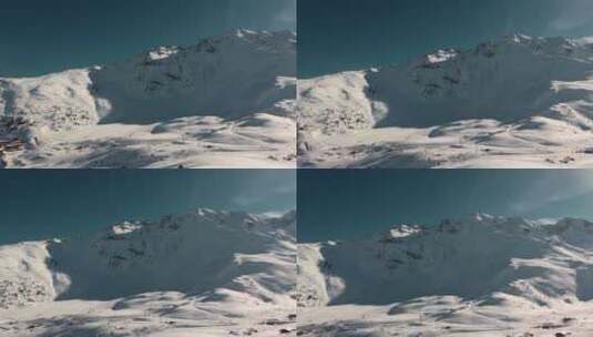 法国阿尔卑斯山滑雪场高清在线视频素材下载