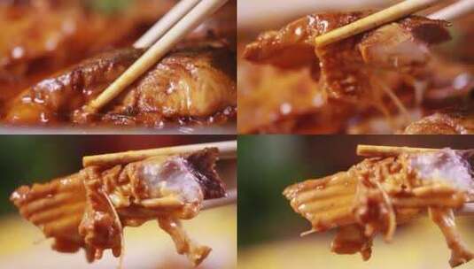 吃鱼一筷子鱼肉高清在线视频素材下载