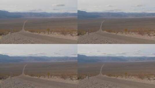 沙漠中一条孤独的公路高清在线视频素材下载
