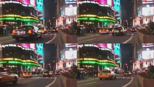 夜晚城市的车辆和行人高清在线视频素材下载